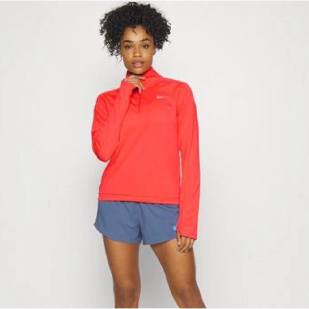 NW Nike Running Pacer Dri-Fit half zip long sleeve top in coral